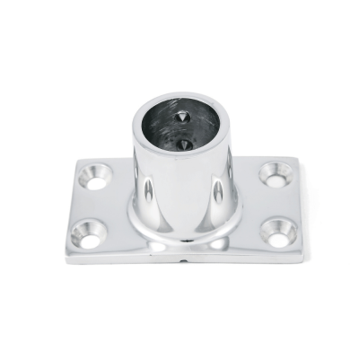 BASE RETTANGOLARE MICROFUSIONE INOX 90° — TUBO 22/25MM