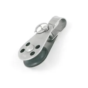 STAINLESS STEEL PULLEY BLOCK NYLON WHEEL WITH SHACKLE D.25MM