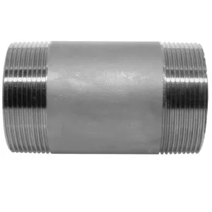STAINLESS STEEL AISI 316 BSP THREADED BARREL NIPPLE — 7 SIZES, FROM 1/2" TO 2"