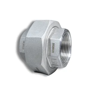 STAINLESS STEEL AISI 316 3-PIECE UNION — 6 SIZES, FROM 1/4" TO 2"