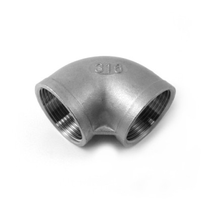 GOMITO 90° INOX AISI 316 FILETTATO F-F — 6 MISURE, DA 1/2" A 2.1/2"