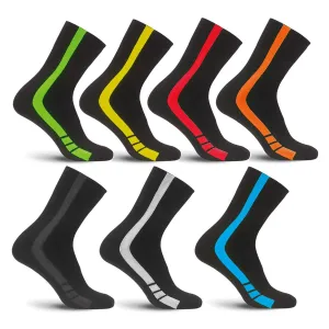 7DAYS WORK SOCK ONE SIZE BLACK YELLOW
