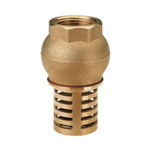 RIV BRASS FOOT VALVE ART. B — 10 SIZES, FROM 1/2" TO 4"