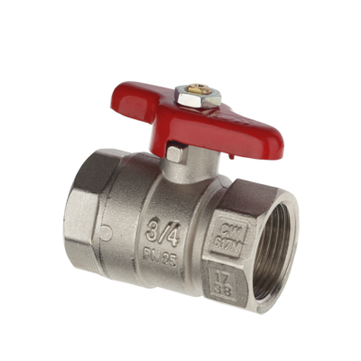 VALVOLA A SFERA OTTONE RIV LEVA A FARFALLA — 3 MISURE: 1/4" / 3/8" / 1/2"