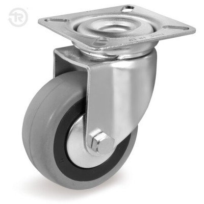 RUOTA GOMMA PIASTRA GIREVOLE TELLURE ROTA — D.50X20 / D.63X24MM