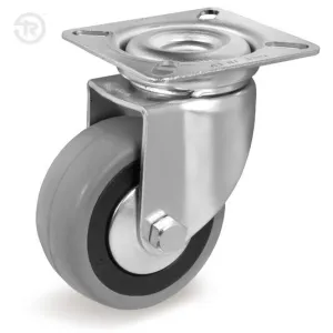 TELLURE ROTA RUBBER SWIVEL PLATE CASTOR — D.50X20 / D.63X24MM