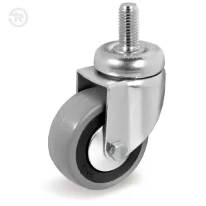 TELLURE ROTA RUBBER SWIVEL STEM CASTOR — D.50X20 / D.60X24MM