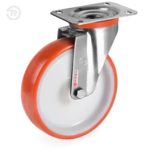 TELLURE ROTA STAINLESS STEEL SWIVEL CASTOR WITH BRAKE D.80