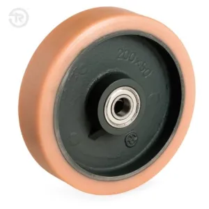 TELLURE ROTA VULKOLAN WHEEL, STEEL/CAST IRON HUB — 100X30 / D.125MM