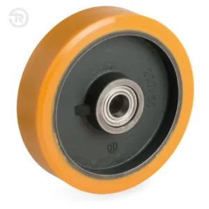 TELLURE ROTA POLYURETHANE WHEEL, CAST IRON HUB — 4 SIZES