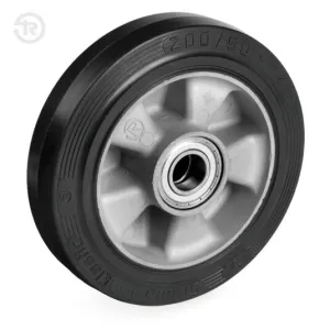 TELLURE ROTA RUBBER WHEEL, ALUMINIUM HUB — 5 SIZES, FROM D.125X40 TO D.200X50MM
