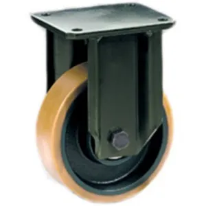 TELLURE ROTA POLYURETHANE FIXED CASTOR, CAST IRON HUB — D.80 / D.100MM