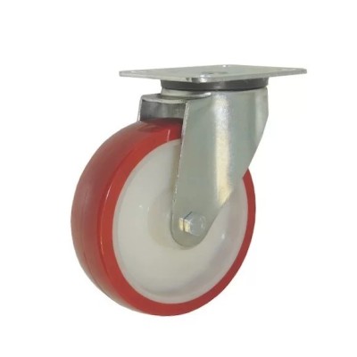 RUOTA NYLON+POLIURETANO PIASTRA GIREVOLE — D.40 / D.50 / D.63MM