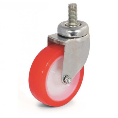 RUOTA NYLON+POLIURETANO PERNO GIREVOLE D.50MM CON FRENO