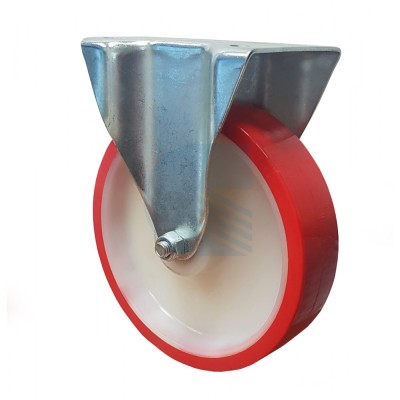 RUOTA NYLON+POLIURETANO PIASTRA FISSA — D.40 / D.50 / D.63MM