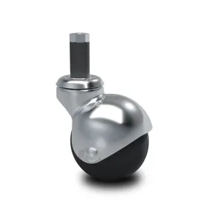 CHROME-PLATED CASTOR D.35MM MDL — KNURLED FITTING