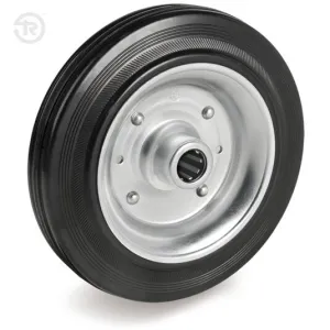 TELLURE ROTA RUBBER WHEEL WITH ROLLER CAGE — 9 SIZES, FROM D.80 TO D.400MM