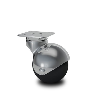 RUOTA GOMMA PIASTRA GIREVOLE — D.35 / D.45MM