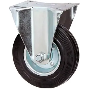 RUBBER FIXED PLATE CASTOR — 50X24MM