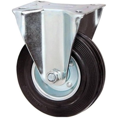 RUOTA PIASTRA FISSA GOMMA — 50X24MM