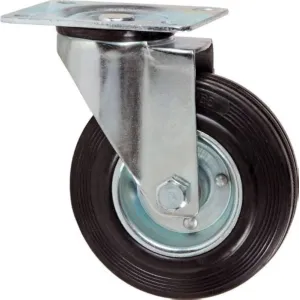 RUBBER SWIVEL PLATE CASTOR — 30X19 / 40X20 / 50X20MM