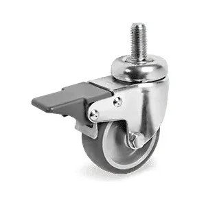 RUBBER SWIVEL STEM CASTOR WITH BRAKE D.80MM