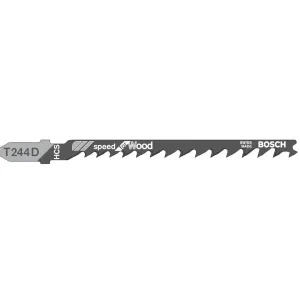 BOSCH SPEED FOR WOOD T244D L.100 JIGSAW BLADE 3 PCS