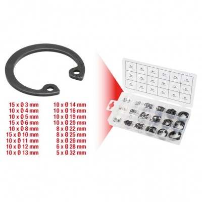 ASSORTIMENTO 180 ANELLI ELASTICI PER INTERNI 3-32