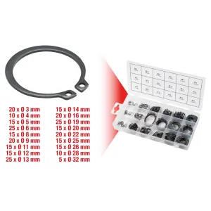 ASSORTMENT OF 300 EXTERNAL CIRCLIPS 14-32