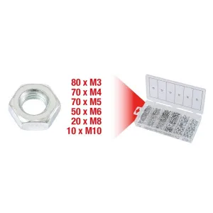 ASSORTMENT OF 300 METRIC NUTS M3-M10