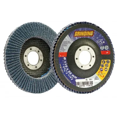 DISCO LAMELLARE GRINDING PER SMERIGLIATURA E FINITURA SUPERFICI METALLICHE - DISPONIBILE IN DIAMETRI 115 E 180 MM E GRANE 40 E 6