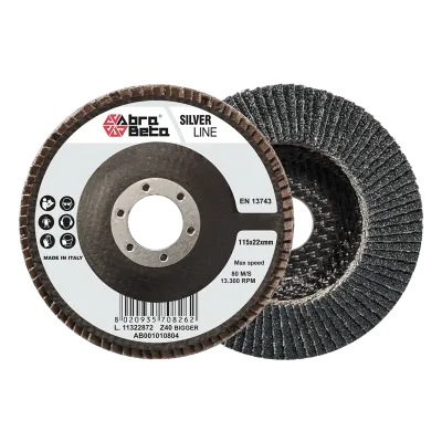 DISCO LAMELLARE ABRA BETA LINEA SILVER IN ZIRCONIO PER SMERIGLIATURA E FINITURA SUPERFICI METALLICHE - DISPONIBILE IN GRANE 40 E