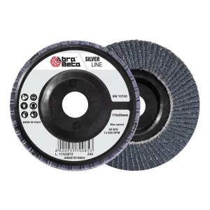 ABRA BETA SILVER RANGE ZIRCONIA FLAP DISC FOR GRINDING AND FINISHING METAL SURFACES - AVAILABLE IN GRIT 40