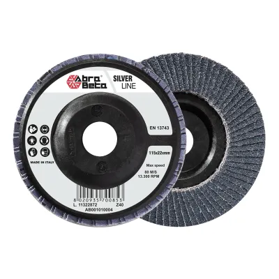 DISCO LAMELLARE ABRA BETA LINEA SILVER IN ZIRCONIO PER SMERIGLIATURA E FINITURA SUPERFICI METALLICHE - DISPONIBILE IN GRANE 40, 