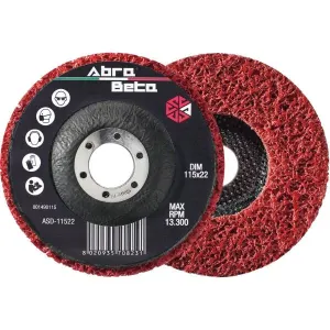 ABRA BETA STRIPPING DISC 115 RED CERAMIC-COATED FOR PAINT AND RUST REMOVAL
