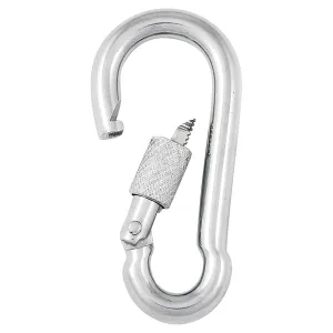 CARCANO GALVANISED STEEL SCREW-LOCK CARABINER FOR LIFTING AND FIXING - AVAILABLE IN DIAMETERS 6, 8 AND 10 MM