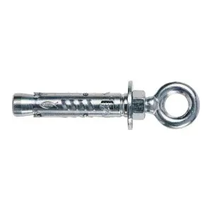 INDEX STEEL WALL PLUG WITH EYELET FOR FIXING AND SUSPENDING HEAVY LOADS - AVAILABLE IN SIZES 10X60, 12X70 AND 8X4