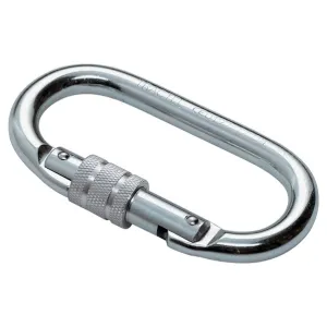 CARCANO GALVANISED STEEL SCREW-LOCK CARABINER FOR LIFTING AND FIXING - AVAILABLE IN DIAMETERS 6, 8 AND 10 MM