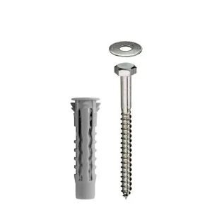 NOBEX NYLON WALL PLUG WITH ANCHOR BOLT FOR FIXING IN SOLID AND HOLLOW MASONRY - AVAILABLE IN DIAMETERS 8, 10, 12 AND 14