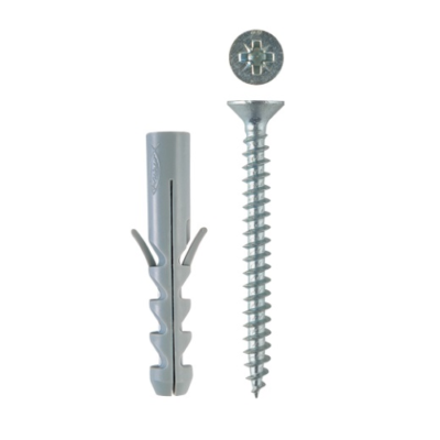 TASSELLO IN PLASTICA FISCHER S5V PER FISSAGGI LEGGERI IN MURATURA PIENA