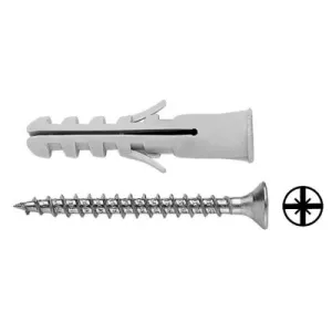 ELEMATIC PLASTIC WALL PLUG WITH SCREW FOR LIGHT-DUTY FIXING IN MASONRY - AVAILABLE IN DIAMETERS 6, 8 AND 10 MM