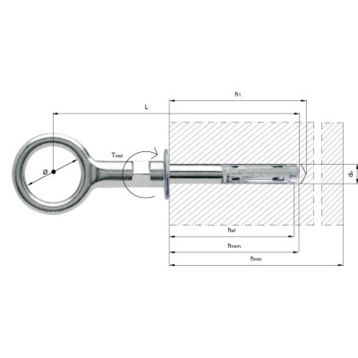 TASSELLO METALLICO 12X150 PER PONTEGGI ZINCATO BIANCO