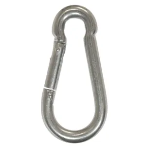 CARCANO GALVANISED STEEL CARABINER FOR FIXING AND LIFTING - AVAILABLE IN DIAMETERS 4, 5, 6, 7, 8, 9, 10 AND 12 MM