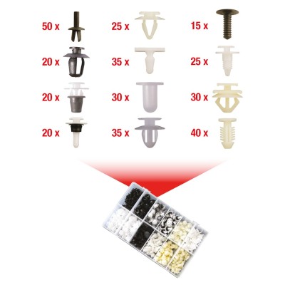 ASSORTIMENTO CLIPS PEUGEOT-CITROEN 345 PEZZI KSTOOLS PER CARROZZERIA AUTO