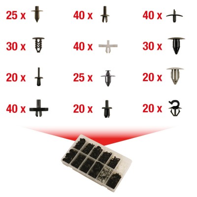 ASSORTIMENTO CLIPS VOLVO 420 PEZZI KSTOOLS PER CARROZZERIA AUTO