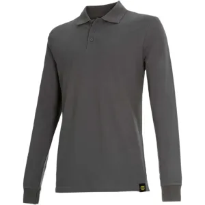 DIADORA ATLANTIS ORGANIC LONG-SLEEVE POLO SHIRT GRAY