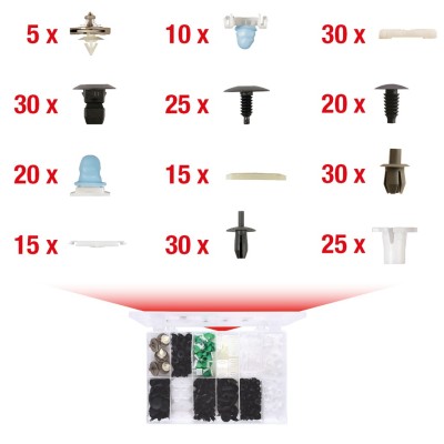 ASSORTIMENTO CLIPS VOLKSVAGEN 255 PEZZI KSTOOLS PER CARROZZERIA AUTO