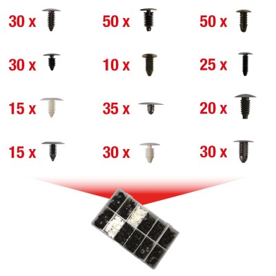 ASSORTIMENTO CLIPS UNIVERSALI 340 PEZZI KSTOOLS PER CARROZZERIA AUTO