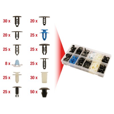 ASSORTIMENTO CLIPS FIAT 308 PEZZI KSTOOLS PER CARROZZERIA AUTO