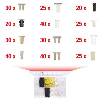 ASSORTIMENTO CLIPS UNIVERSALI 350 PEZZI KSTOOLS PER CARROZZERIA AUTO